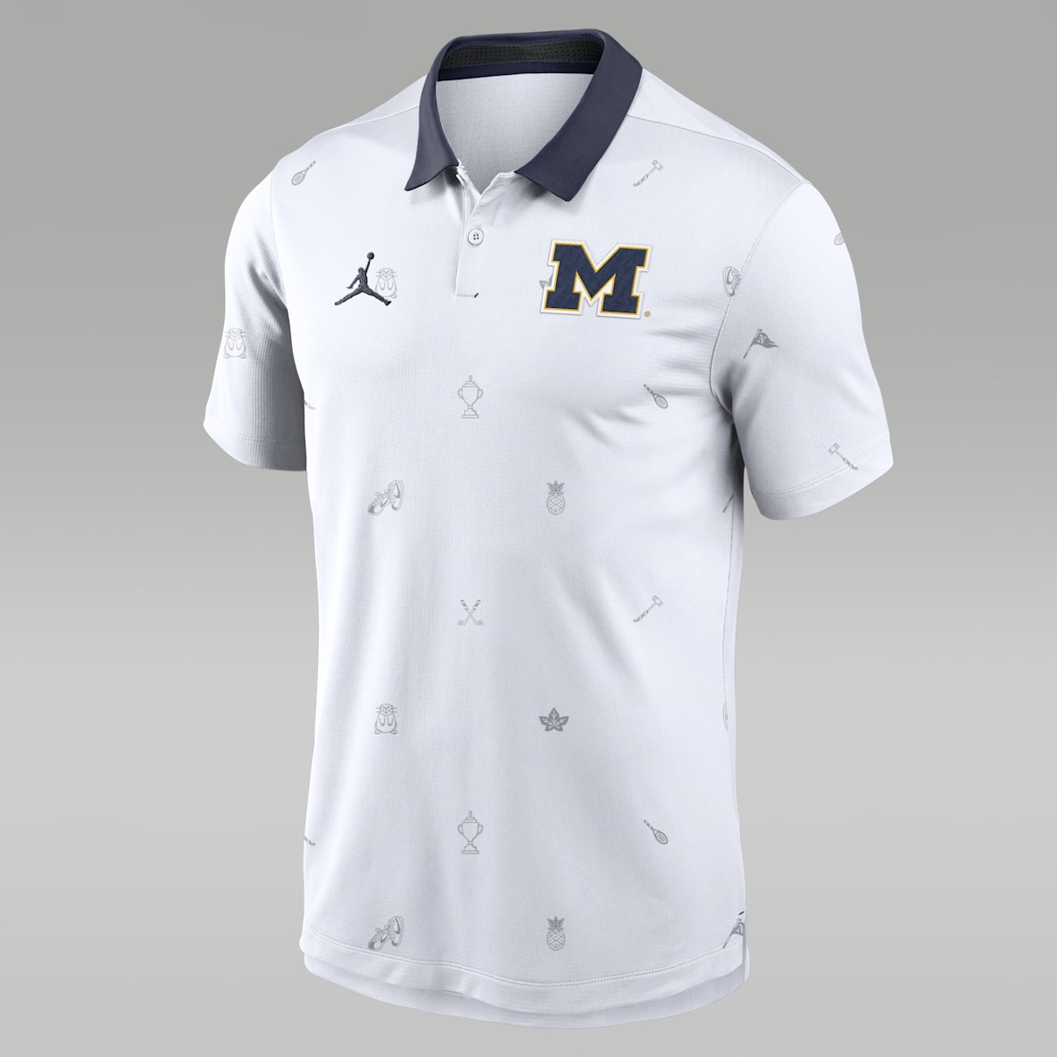 Estampado de Vapor Michigan Polo universitario Dri-FIT Jordan para hombre