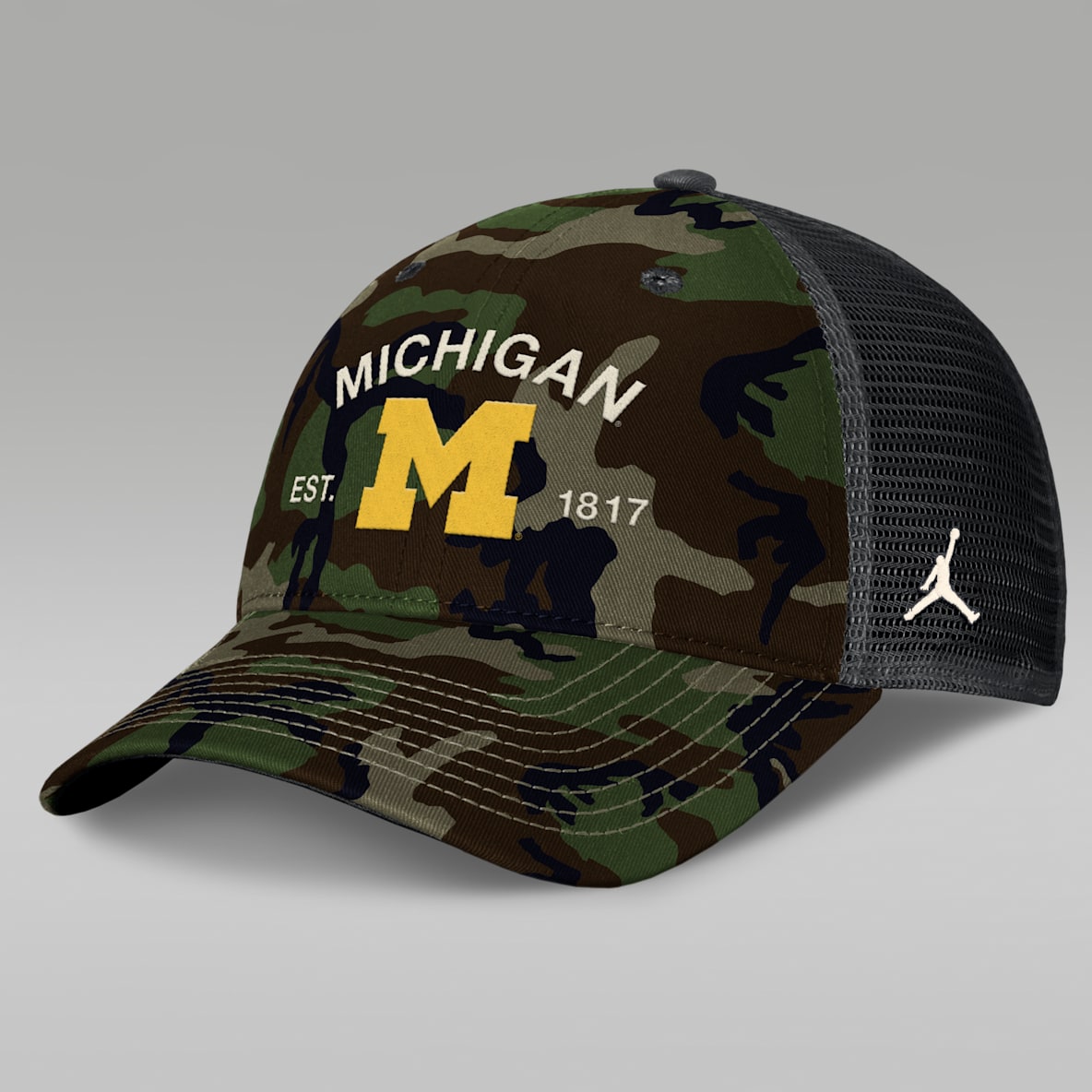 Michigan 2025 Military Appreciation Rise Michigan 2025 Military Appreciation Rise Men's Jordan Brand College Trucker Adjustable Hat