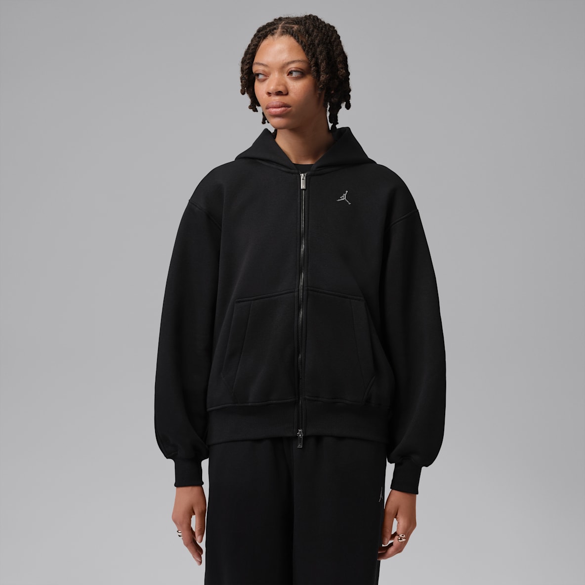 Jordan Brooklyn Sudadera con gorro de cierre completo para mujer