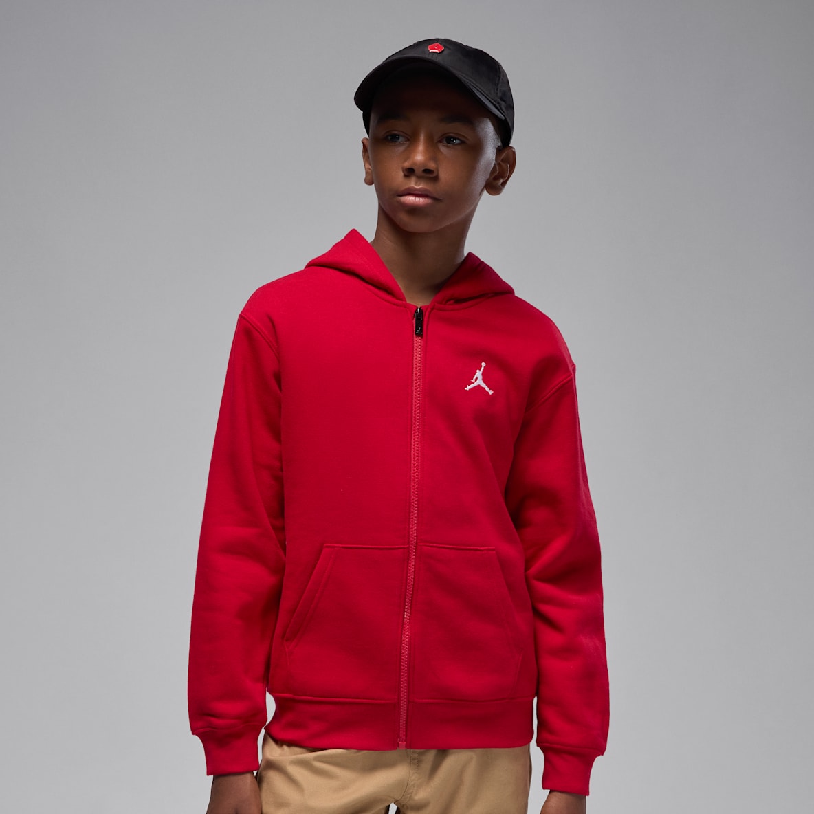 Jordan Brooklyn Fleece Sudadera con gorro de cierre completo para niños talla grande