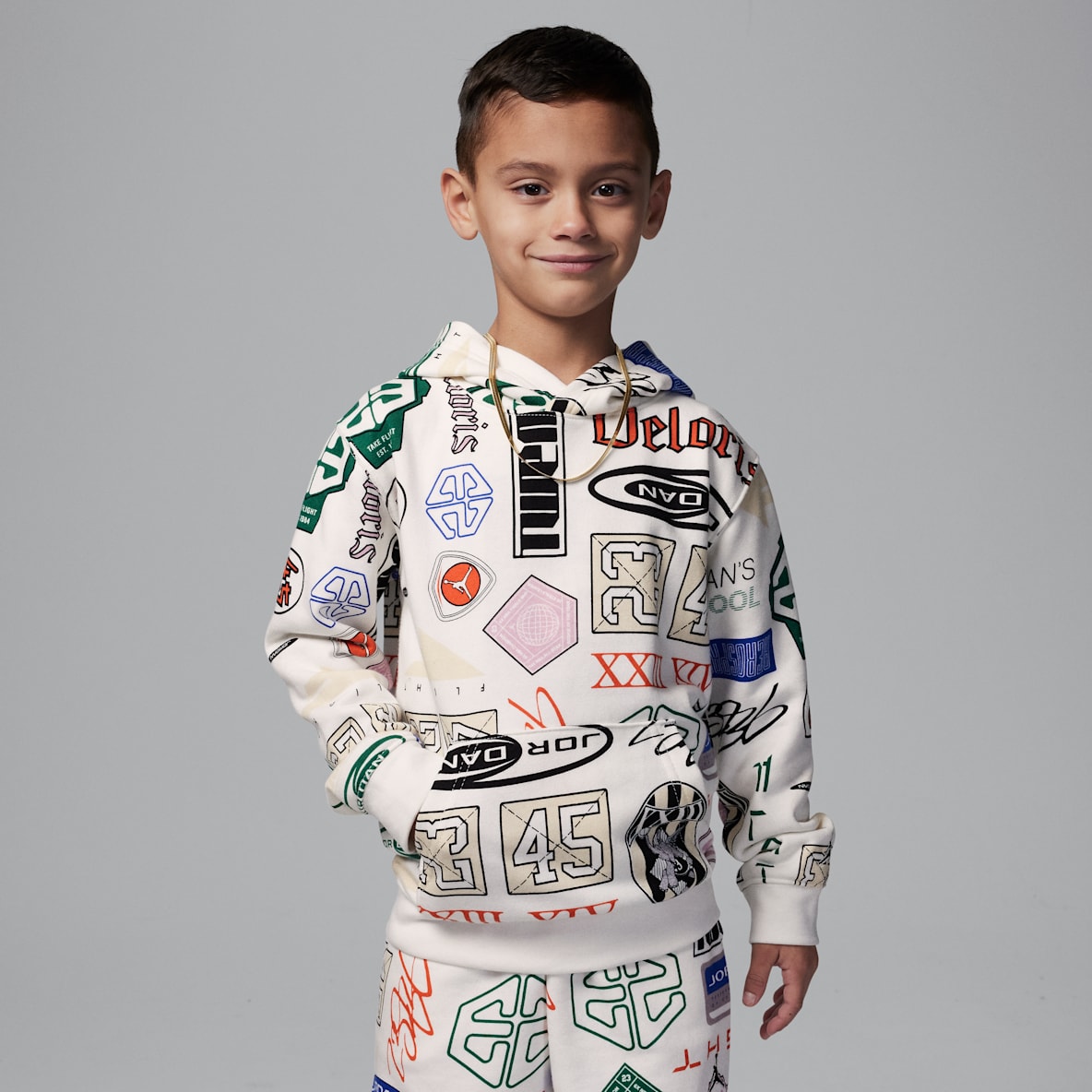 Jordan Essentials Jordan Essentials Little Kids' French Terry Printed Pullover Hoodie