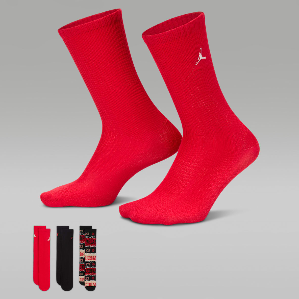 Jordan MJ Holiday Crew Socks (3 Pairs) Jordan MJ Holiday Crew Socks (3 Pairs) Big Kids Socks