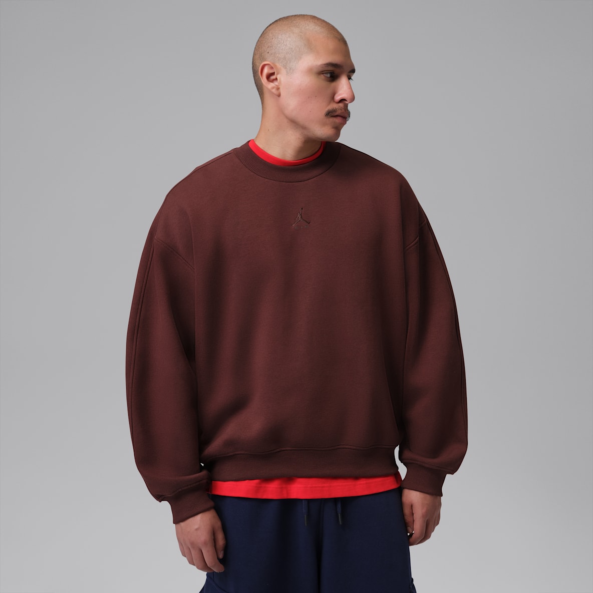 Jordan Brooklyn Men's Oversized Fleece Crew-Neck Sweatshirt