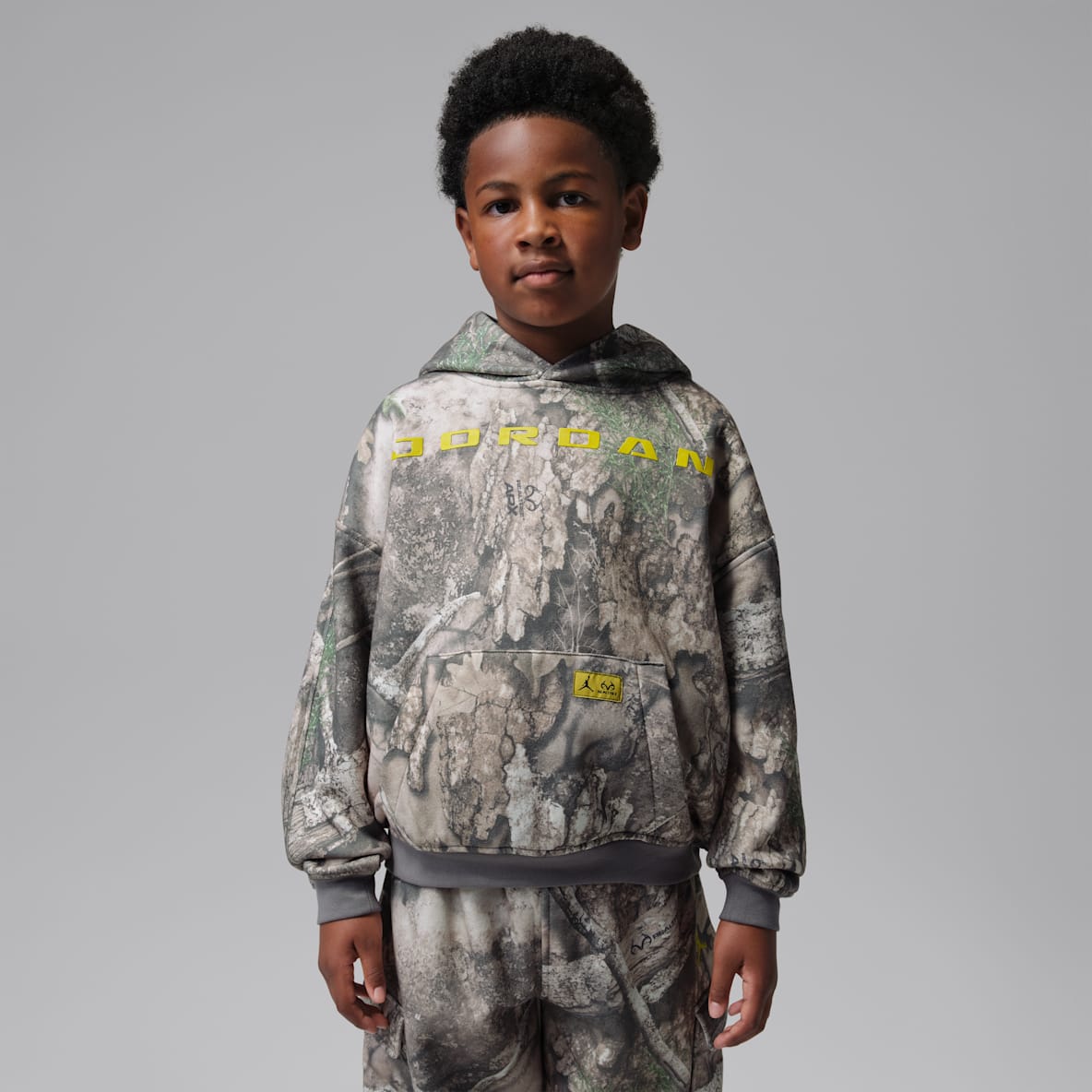 Jordan Sudadera con gorro sin cierre de tejido Fleece Brooklyn Realtree para niños talla grande