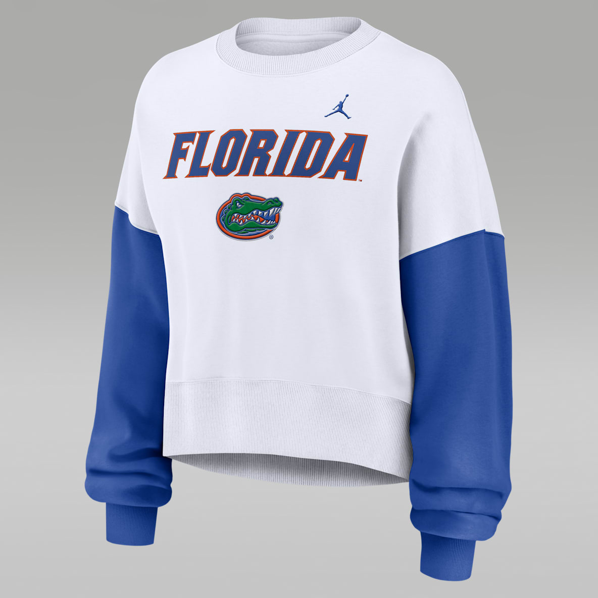 Florida Gators Primetime Florida Gators Primetime Sudadera de cuello redondo sin cierre universitaria Jordan para mujer