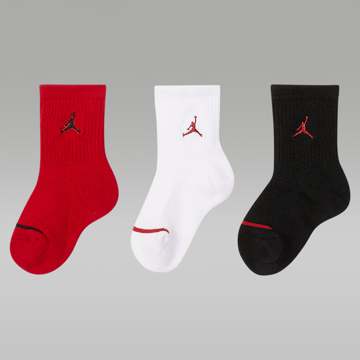 Jordan Jumpman Calcetines largos acolchados para niños talla pequeña (3 pares)