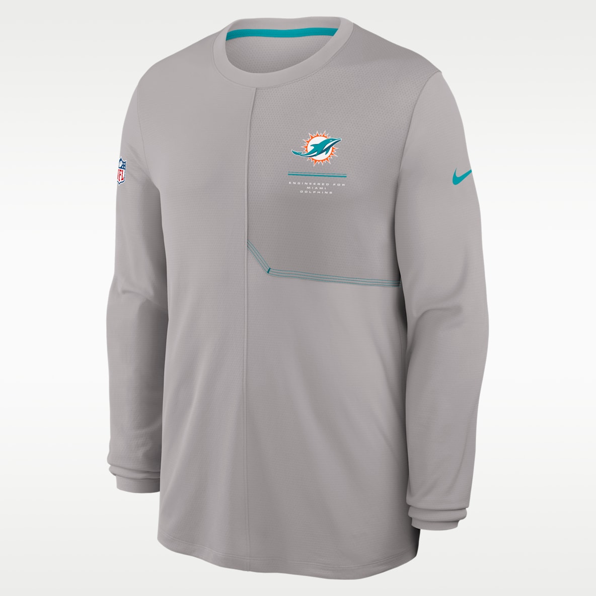 Miami Dolphins Sideline Coach Men's Nike Dri-FIT NFL Long-Sleeve Top
