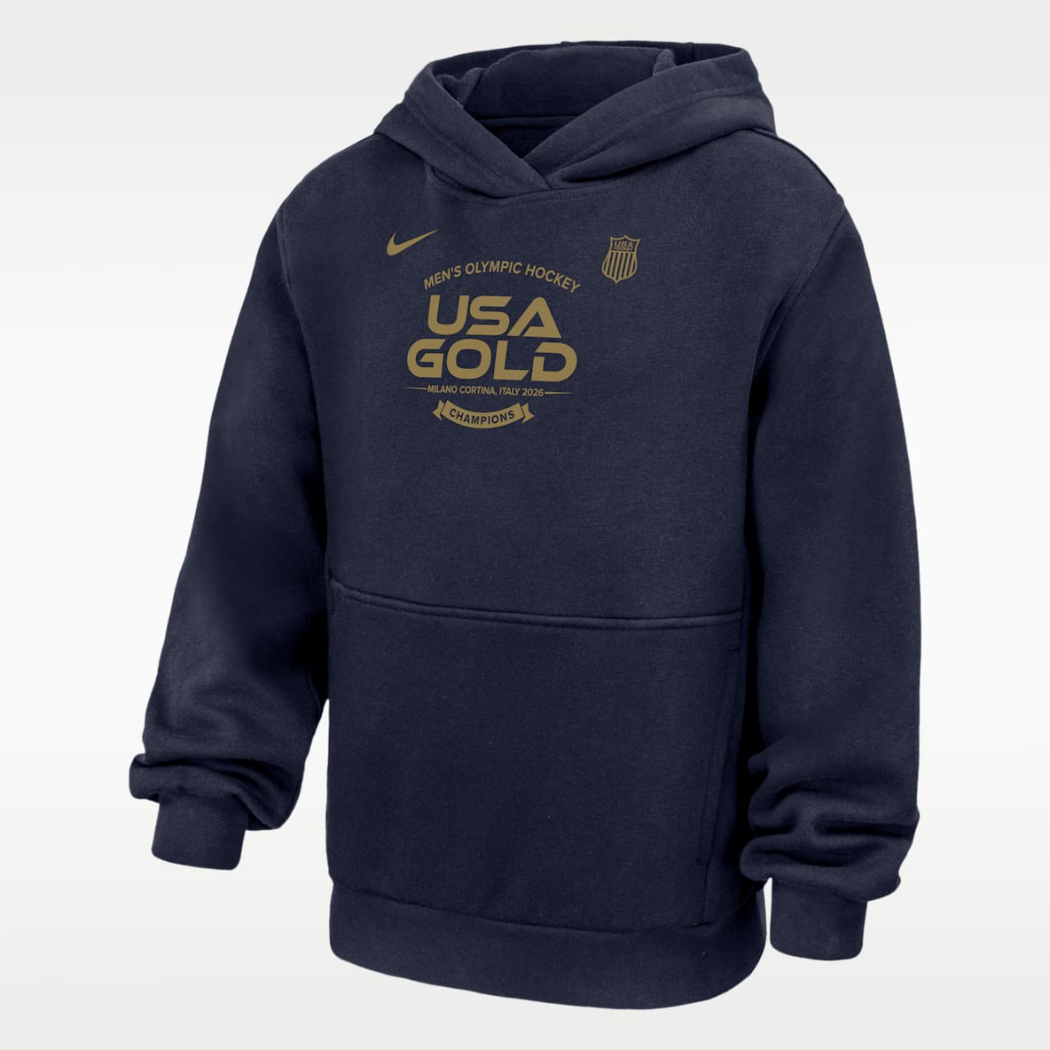 Nike USA Olympic Team 2026 "Gold Medal" Club Sudadera con gorro de tejido Fleece para niños talla grande