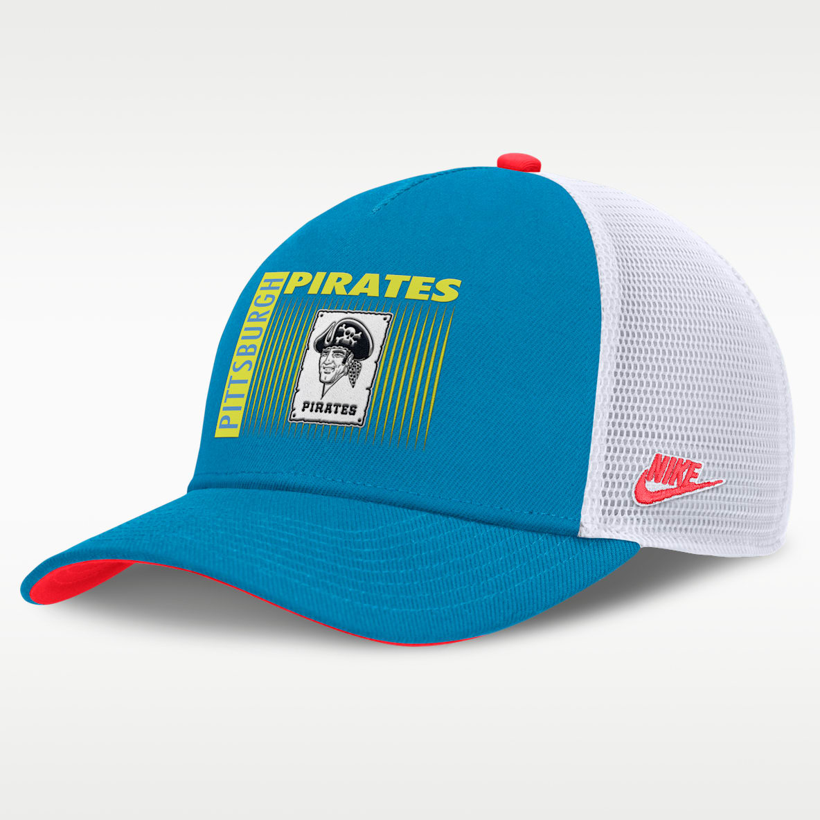 Pittsburgh Pirates Neon 90s Rise Gorra de rejilla Nike Dri-FIT de la MLB ajustable para hombre