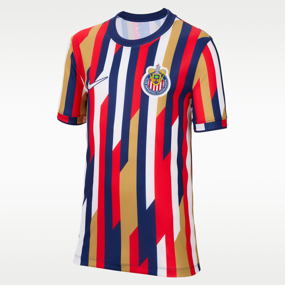 C.D. Guadalajara Playera de futbol de manga corta Nike Dri-FIT para antes del partido para niños talla grande