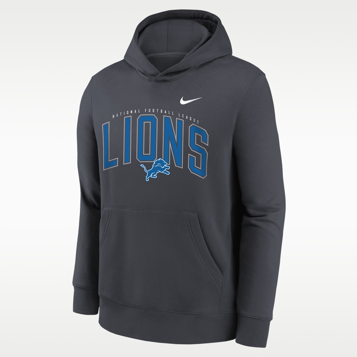 Detroit Lions Essentials Club Logo Arch Big Kids' Nike NFL Pullover Crew