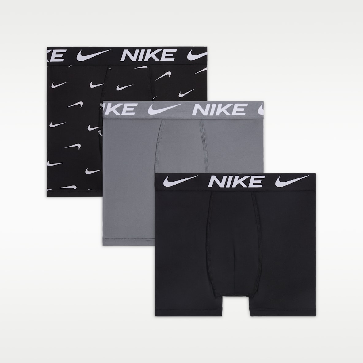 Nike Dri-FIT Essentials Ropa interior estampada para niños talla grande (paquete de 3)
