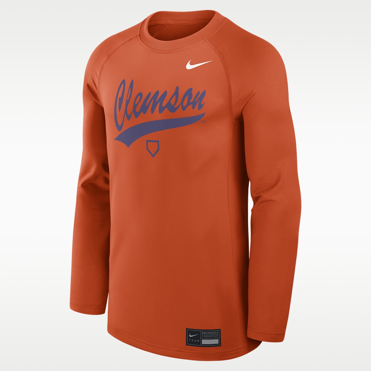 Clemson Dugout Game Time Playera de manga larga universitaria Nike Dri-FIT para hombre
