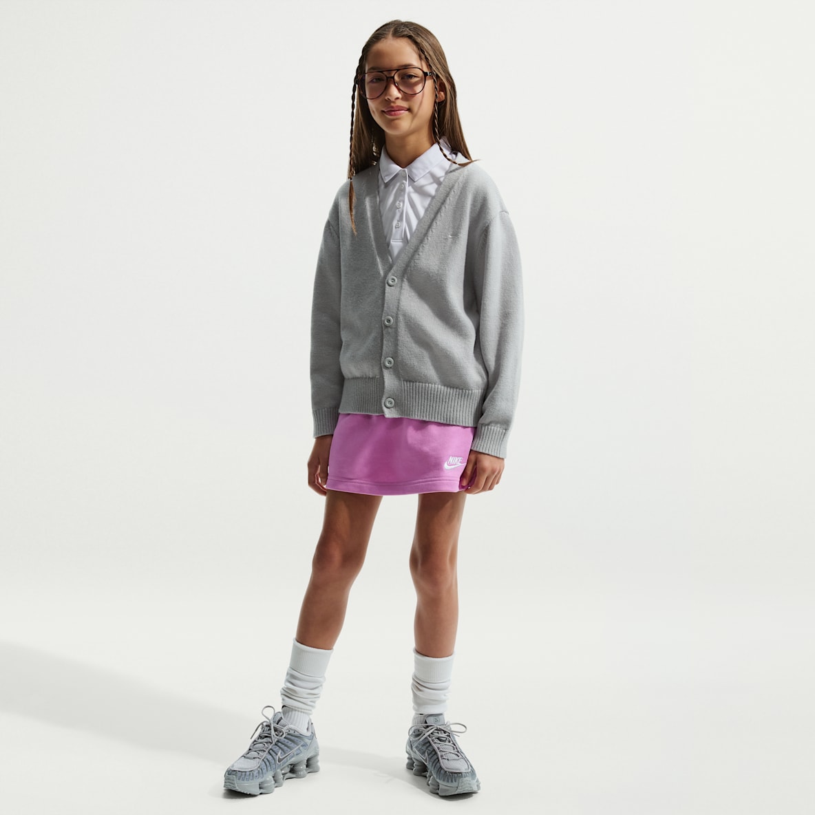 Nike Sportswear Club Falda de French Terry para niñas talla grande