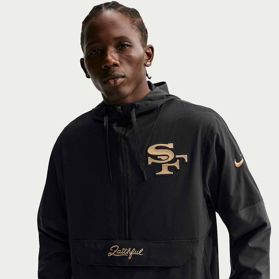 San Francisco 49ers Rivalries Collection Sideline Anorak Men's Nike NFL 1/2-Zip Hooded Jacket