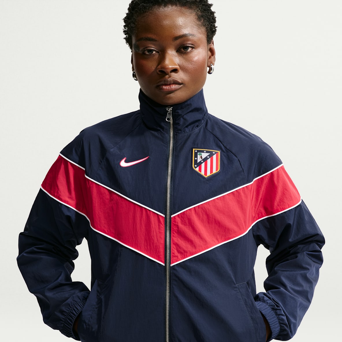 Tercera equipación Nike Windrunner Atlético de Madrid Chaqueta de tejido Woven y ajuste holgado con cremallera completa y protección UV - Mujer
