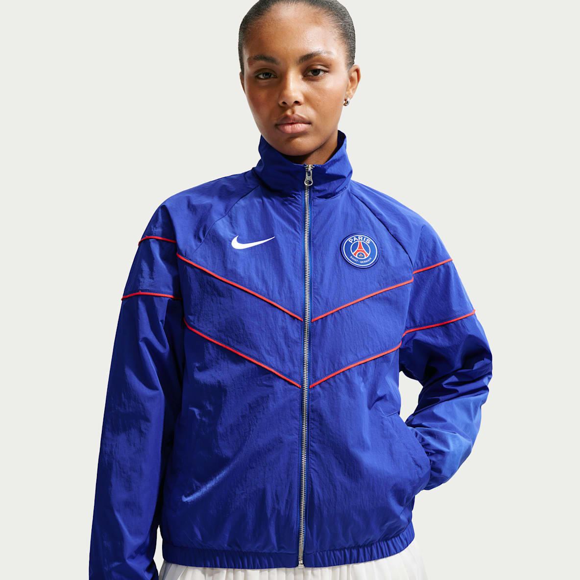 Paris Saint-Germain Windrunner Home Women's Nike Football UV Woven Full-Zip Anthem Jacket