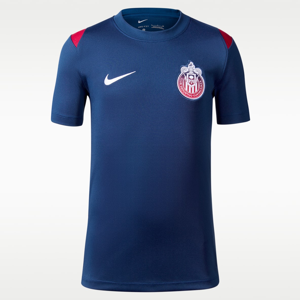 C.D. Guadalajara Academy Pro Playera de futbol de manga corta Nike de tejido Knit Dri-FIT para niños talla grande