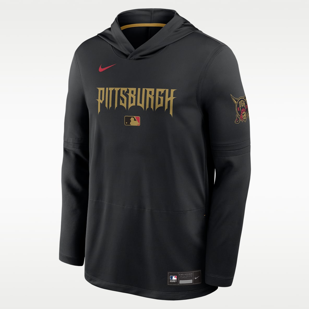 Pittsburgh Pirates City Connect Men's Nike Dri-FIT MLB Long-Sleeve Hooded Top