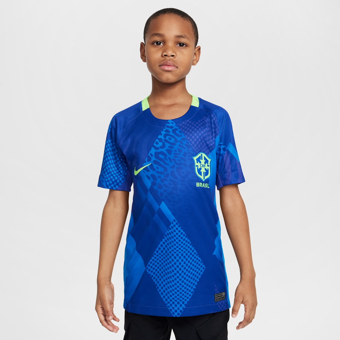 Brasilien 2025 Stadium Away (kvindehold) Nike Dri-FIT Replica-fodboldspillertrøje til større børn
