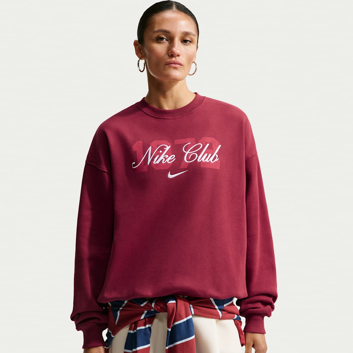 Nike Studio Fleece Medium Weight Tröja i oversize-modell för kvinnor
