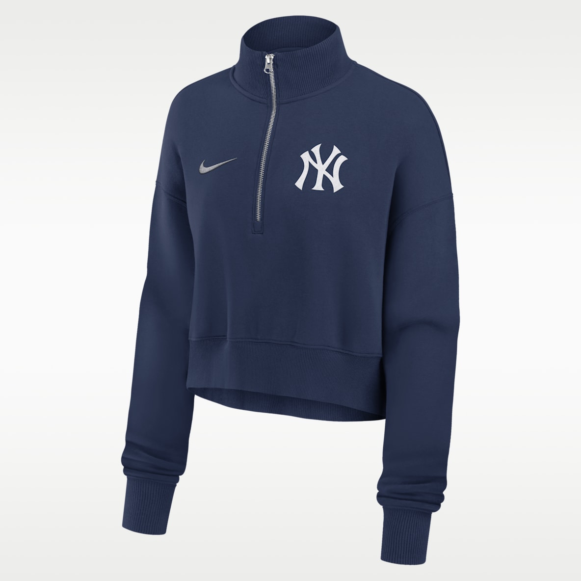 New York Yankees Phoenix Women's Nike MLB Cropped 1/4-Zip Crew