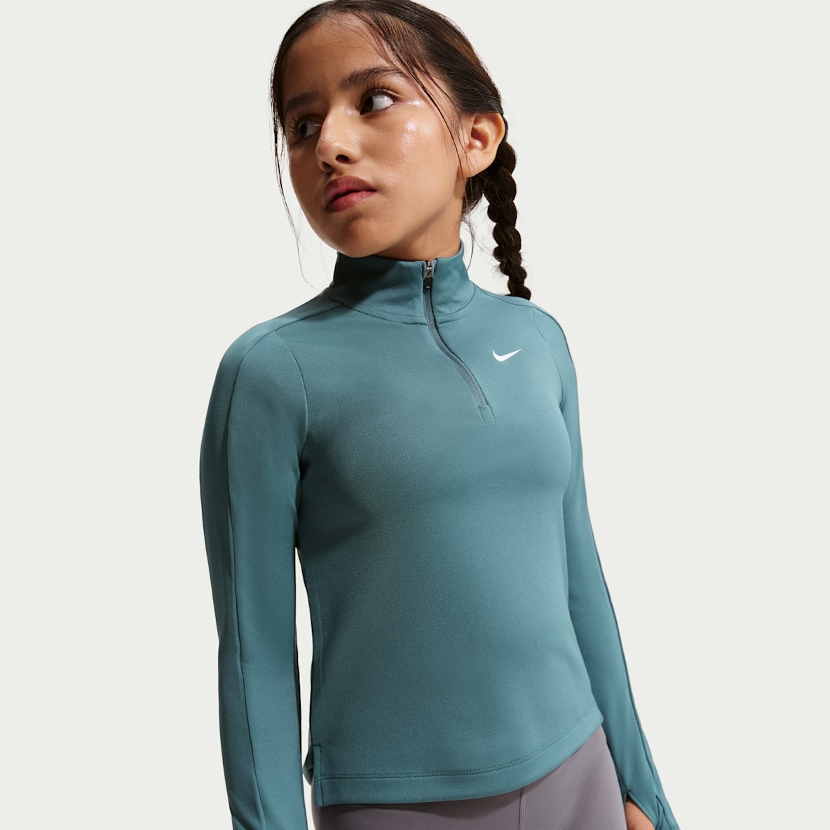 Nike Girls' Dri-FIT Long-Sleeve 1/4-Zip Top
