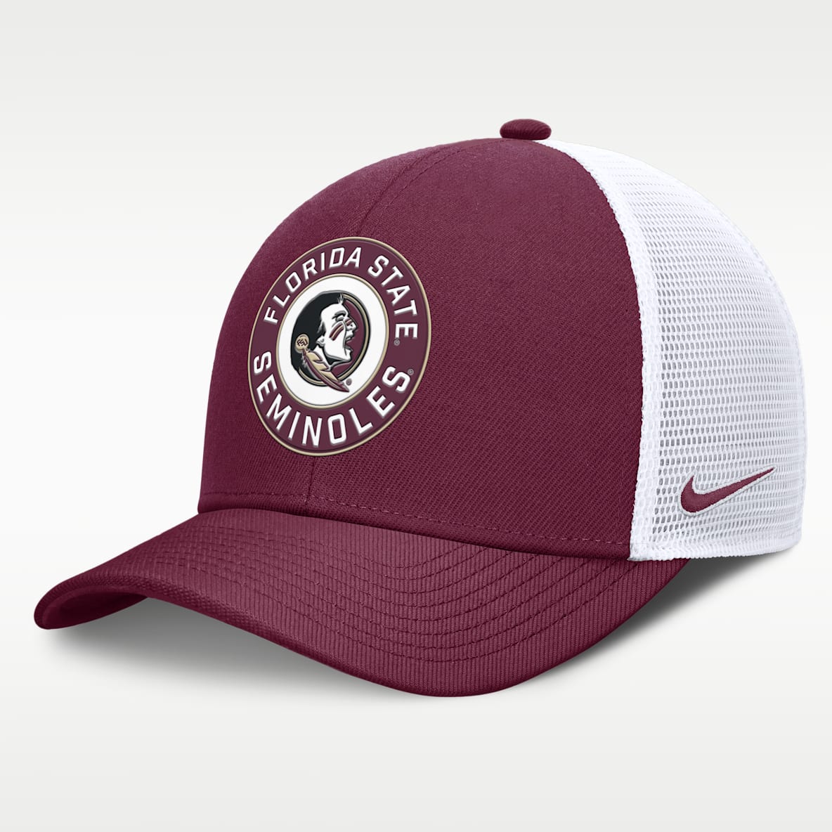 Florida State Primetime Rise Men's Nike Dri-FIT College Trucker Adjustable Hat