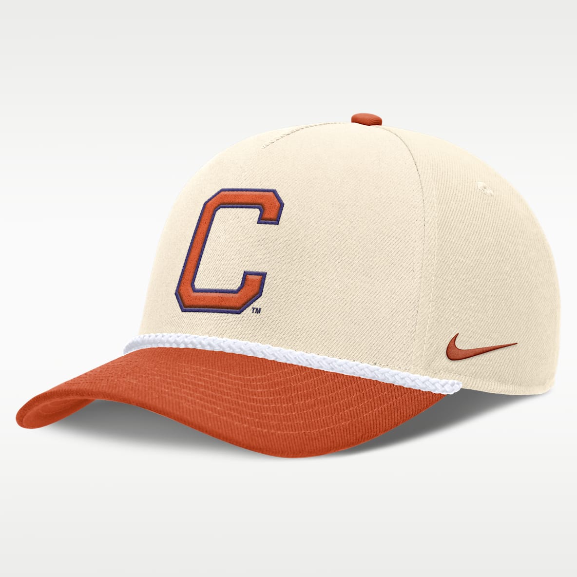 Clemson Primetime Rope 2-Tone Rise Men's Nike College Adjustable Hat