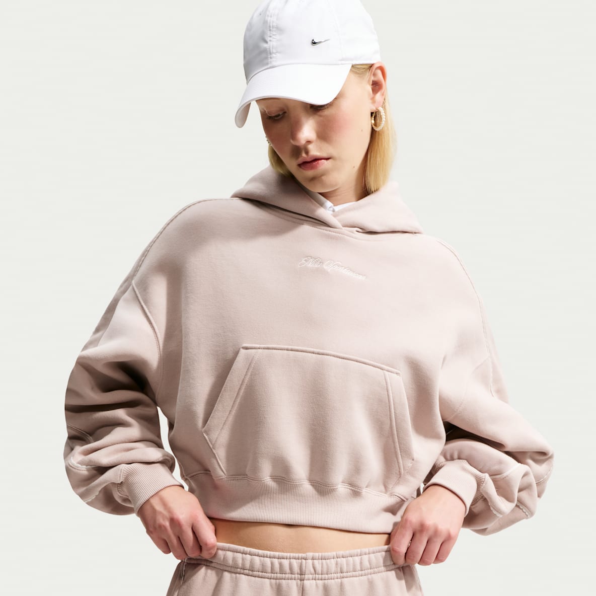 Nike Studio Fleece Medium Weight Sweat à capuche court pour femme