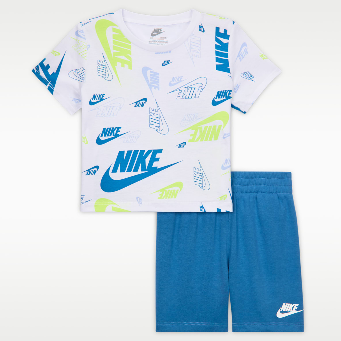 Nike スポーツウェア ベビー プリント Tシャツ アンド ライトウェイト フレンチテリー ショートパンツ セットアップ