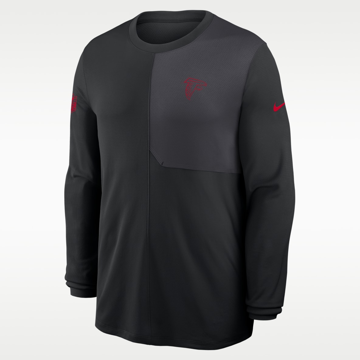 Atlanta Falcons Sideline Coach Playera de manga larga Nike Dri-FIT de la NFL para hombre