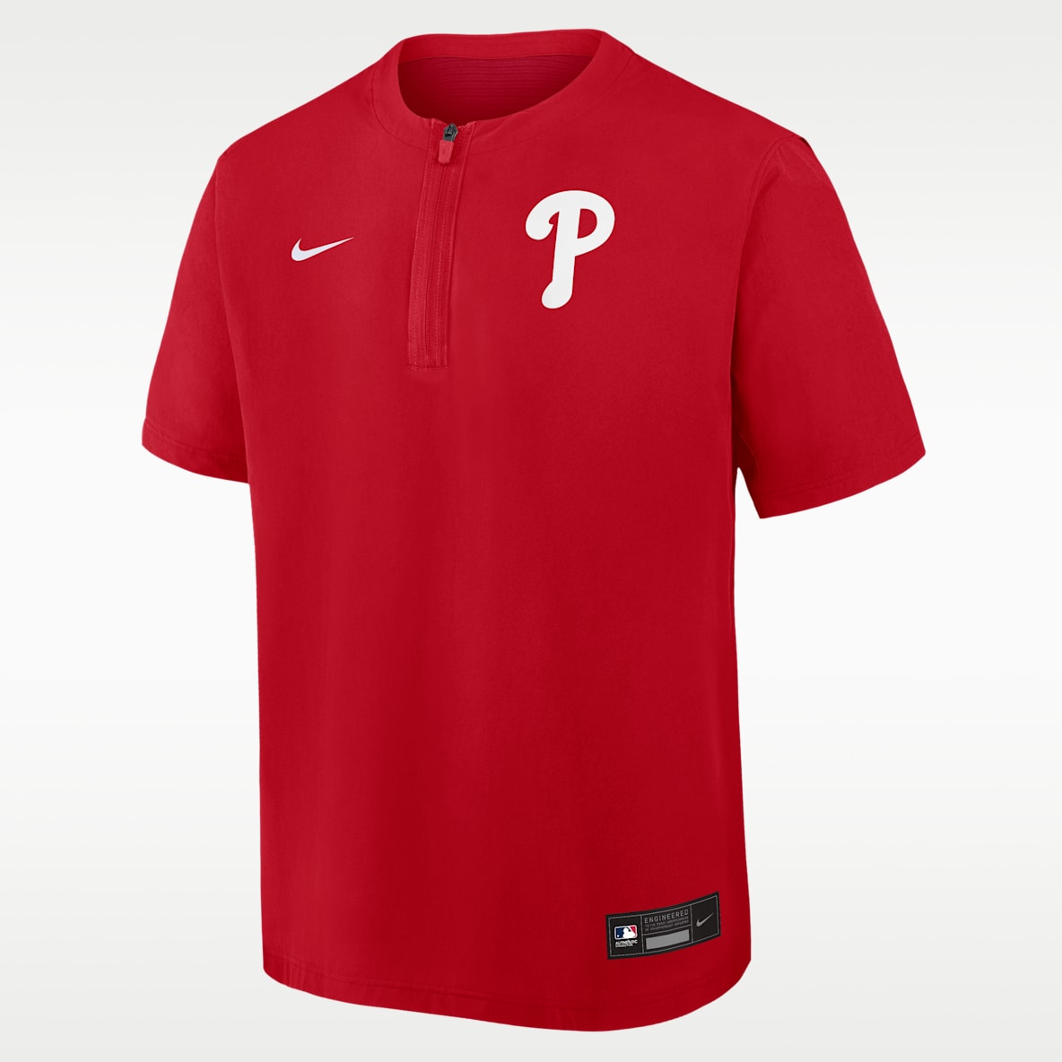 Philadelphia Phillies Authentic Collection Men's Nike Dri-FIT MLB 1/4-Zip Short-Sleeve Windshirt