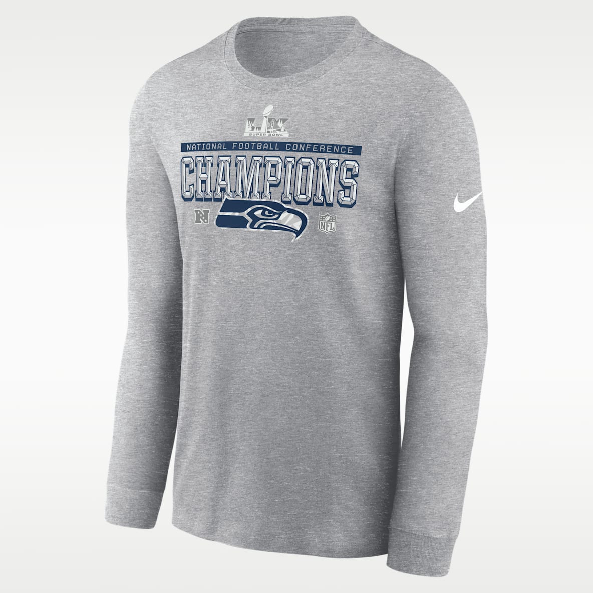Seattle Seahawks 2026 NFC Champions Trophy Collection Men's Nike NFL Long-Sleeve T-Shirt