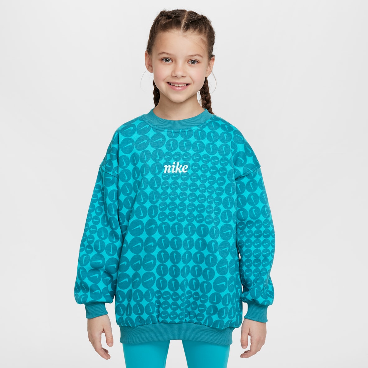 Nike Sportswear Club Fleece Big Kids' (Girls') Oversized Crew-Neck Sweatshirt