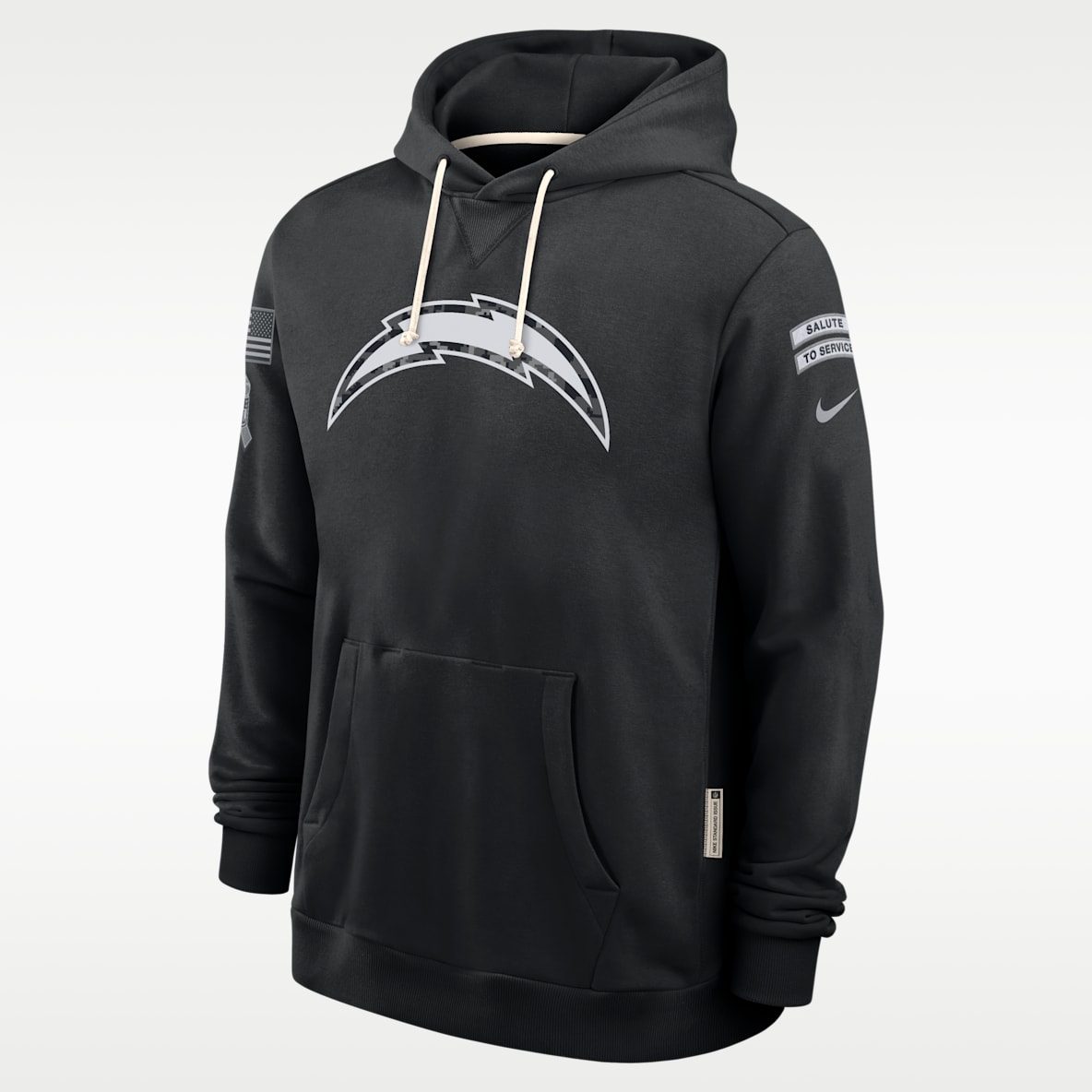 Los Angeles Chargers Salute to Service Sideline Sudadera con gorro sin cierre Nike Dri-FIT de la NFL para hombre