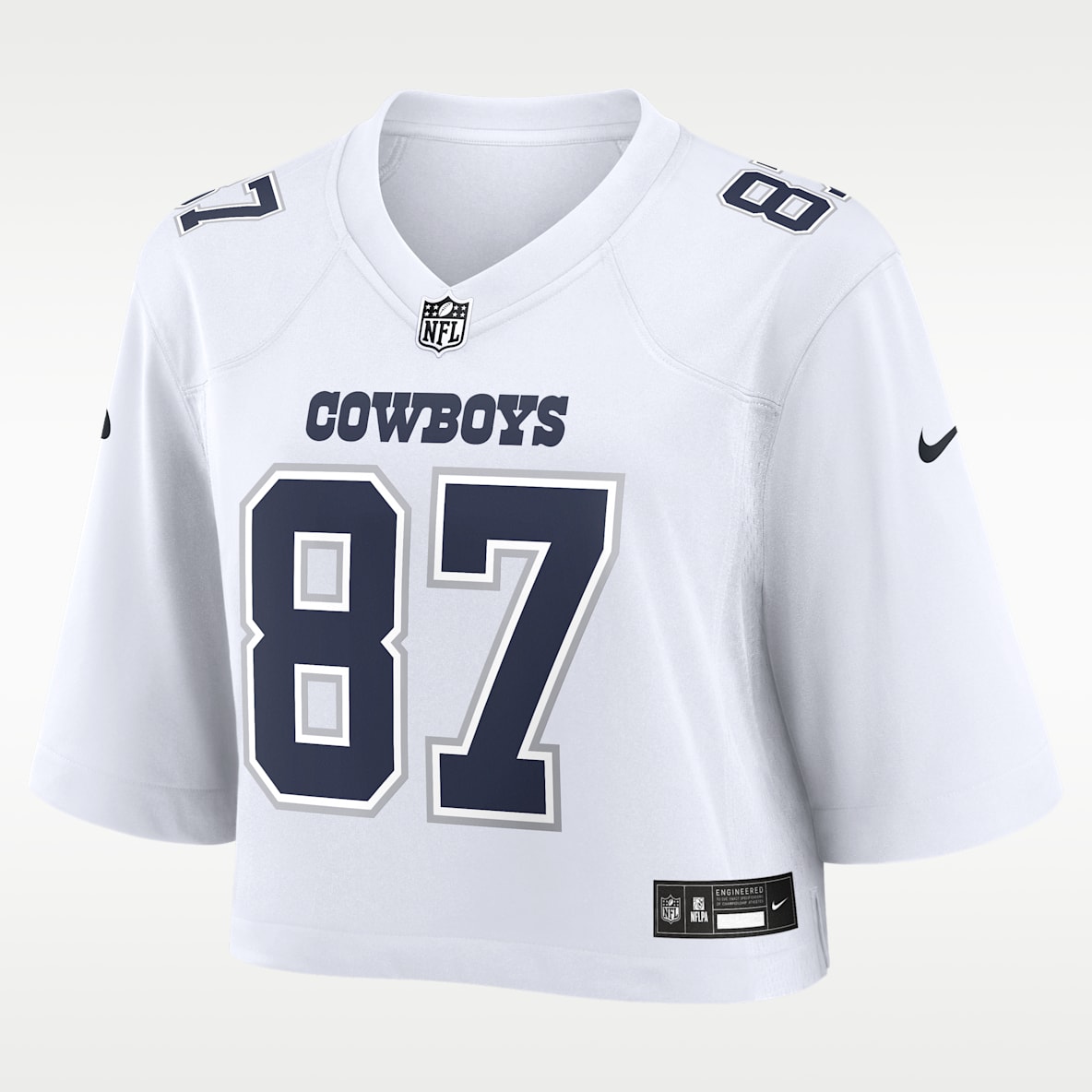 Jake Ferguson Dallas Cowboys Jersey Nike de la NFL Game Tundra cropped para mujer