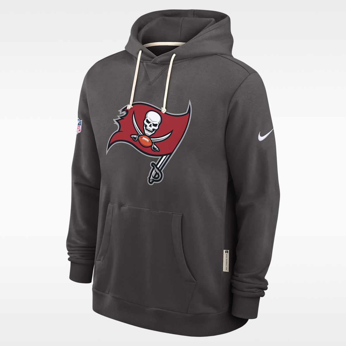 Tampa Bay Buccaneers Initial Home Sideline Sudadera con gorro sin cierre Nike Dri-FIT de la NFL para hombre