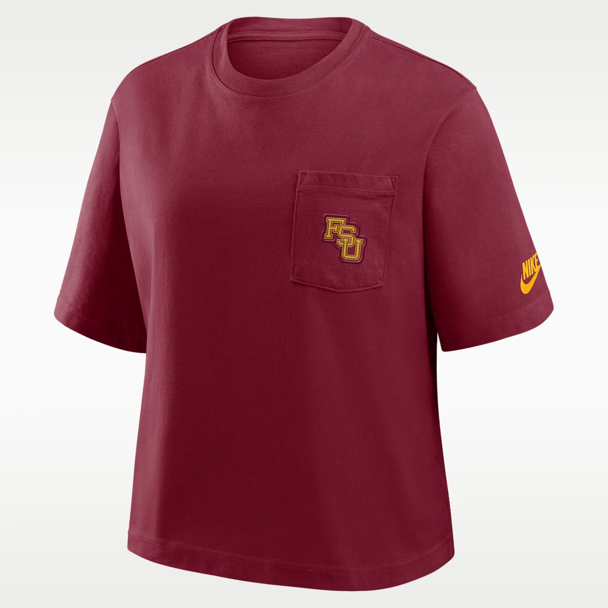 Florida State Legacy Pocket Boxy Playera universitaria Nike para mujer