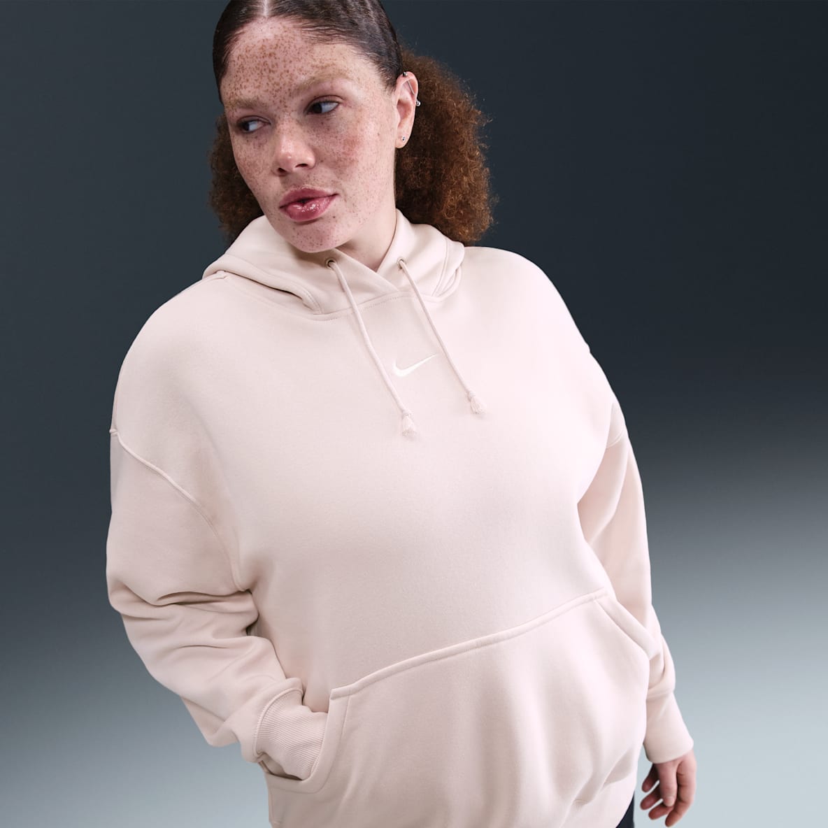 Nike Sportswear Phoenix Fleece Sudadera con gorro sin cierre oversized para mujer (talla grande)