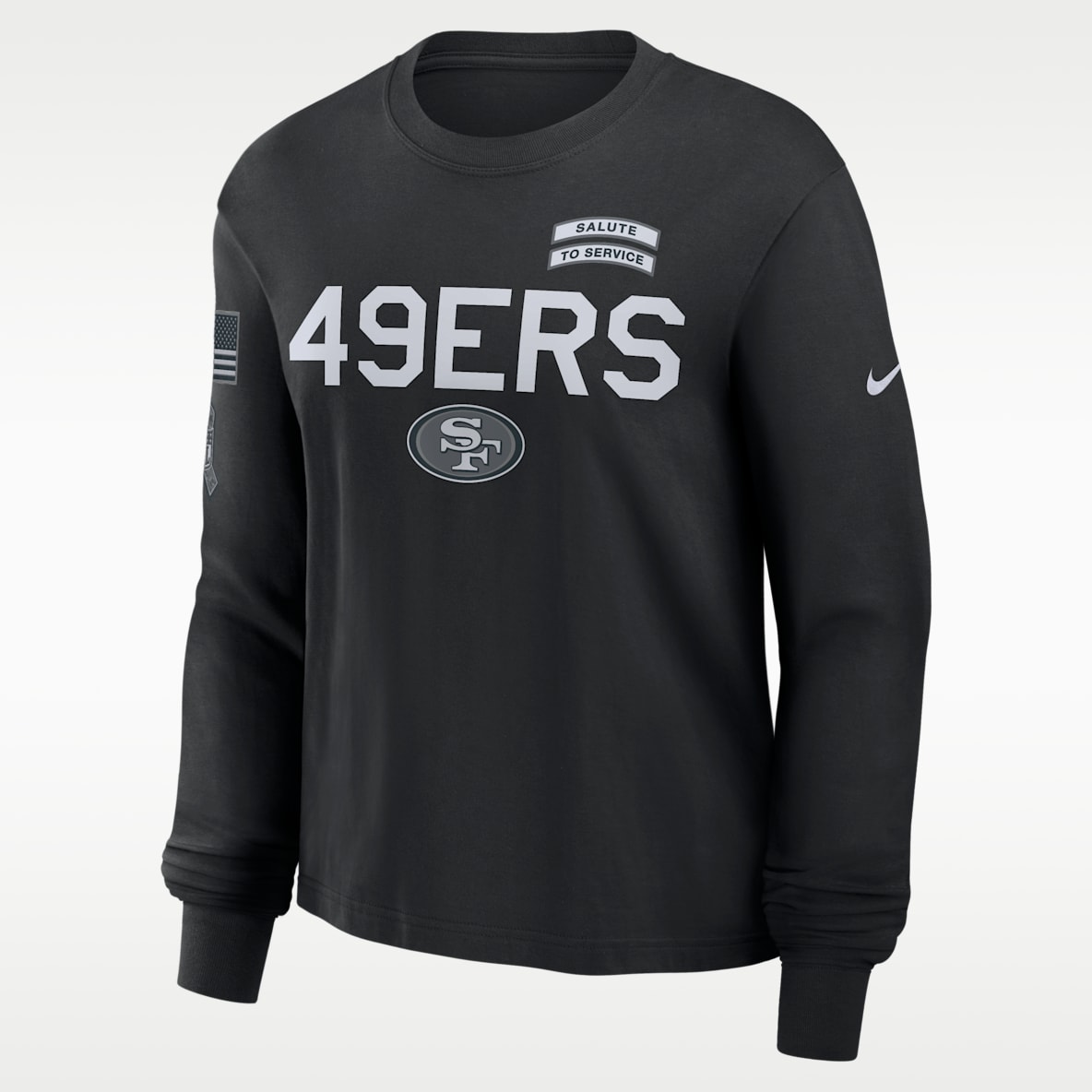San Francisco 49ers Salute to Service Sideline Women's Nike Dri-FIT NFL Long-Sleeve T-Shirt