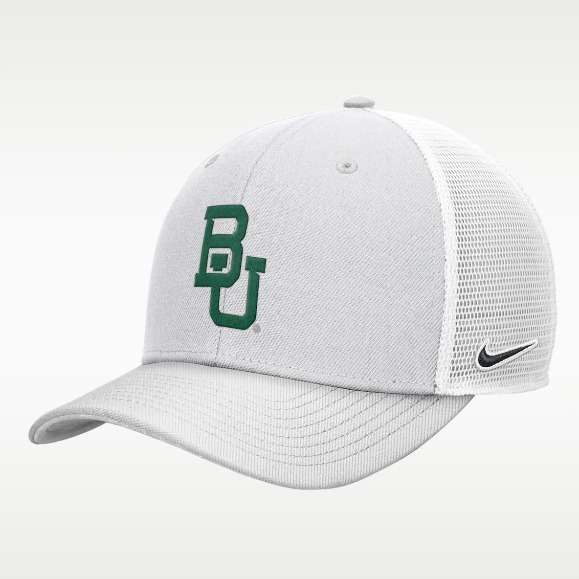Baylor White Out Rise Men's Nike College Trucker Adjustable Hat