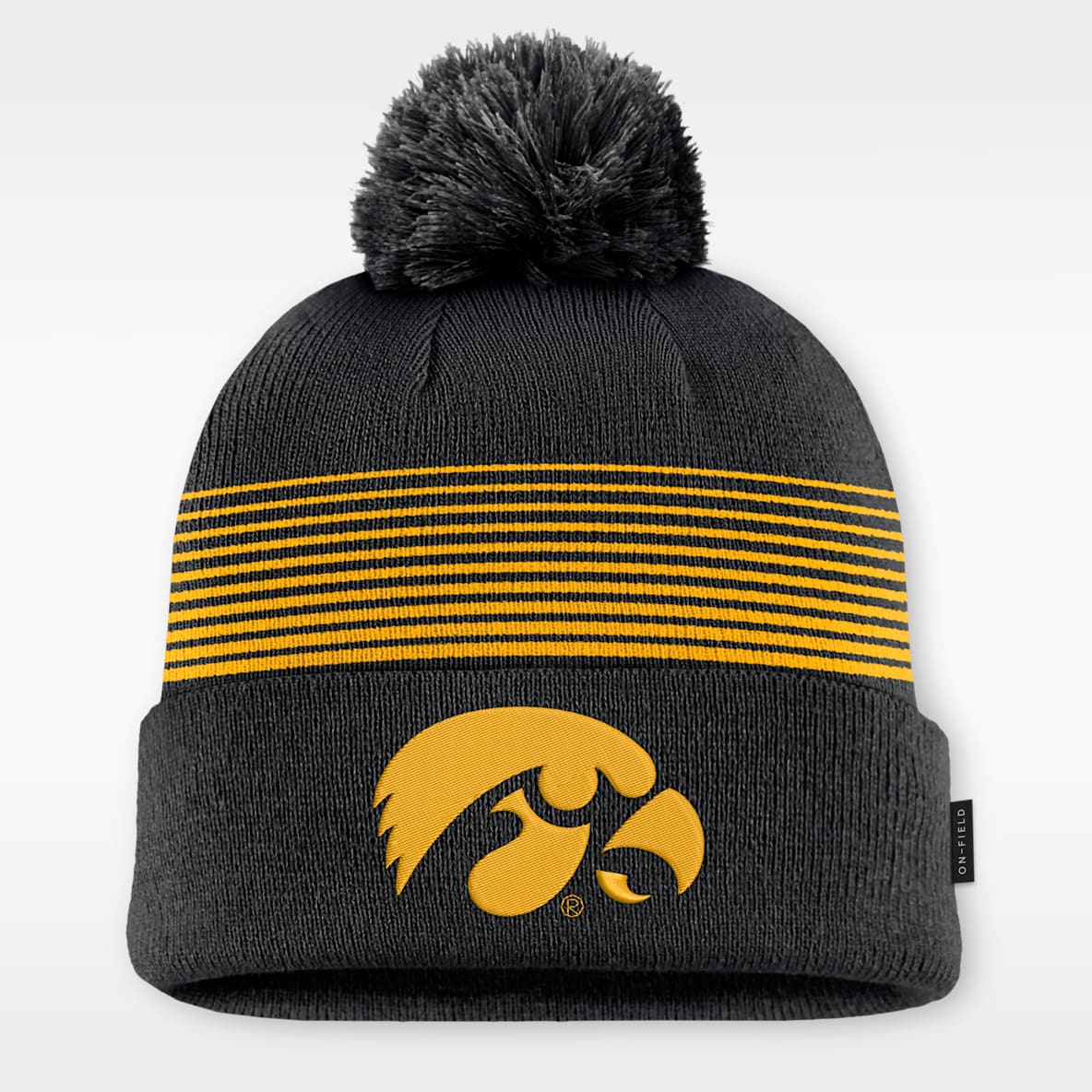 Iowa Sideline Peak Men's Nike College Cuffed Pom Beanie