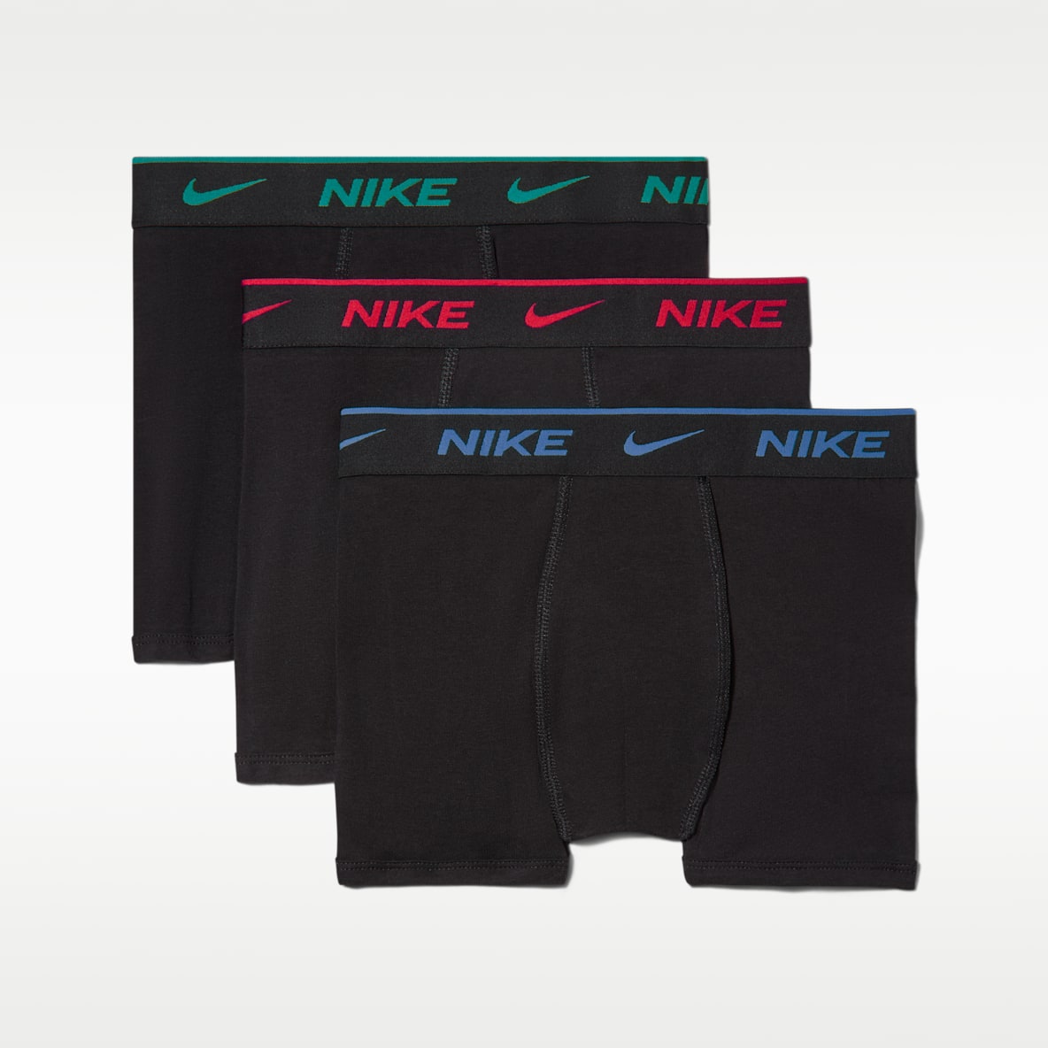 Nike Boxershorts aus Baumwolle mit farbigem Bund und Dri-FIT-Technologie (3er-Pack, ältere Kinder)