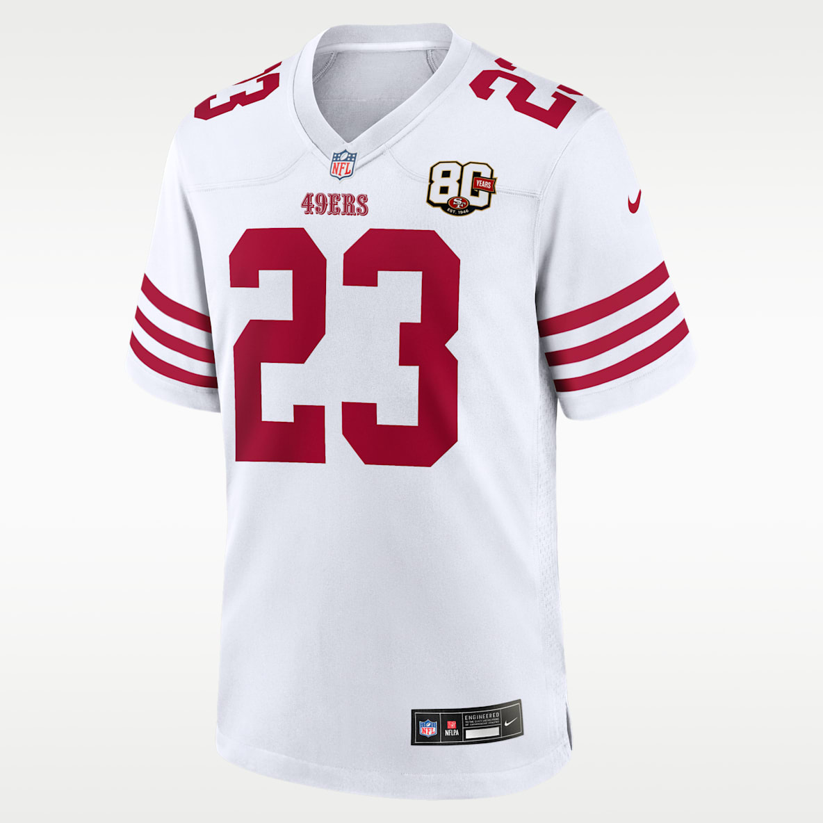 Christian McCaffrey San Francisco 49ers 80th Anniversary Men's Nike NFL Game Jersey