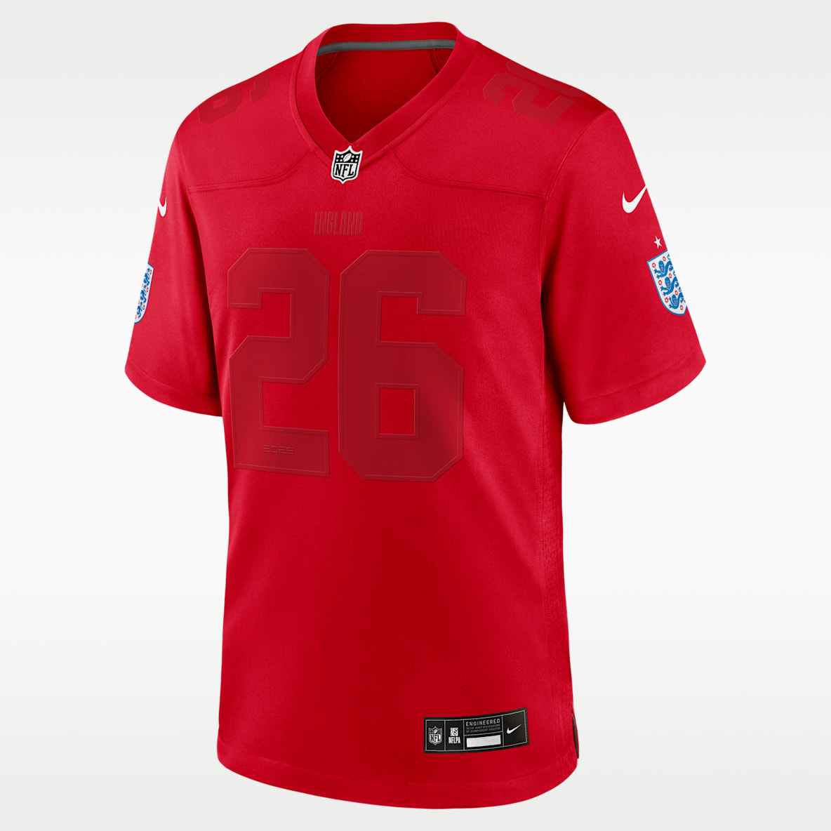 England National Team Men's Nike Soccer x NFL Game Jersey