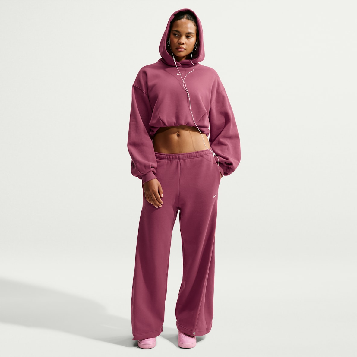 Nike Studio Fleece Medium Weight Women's Loose Pleated Snap Pants