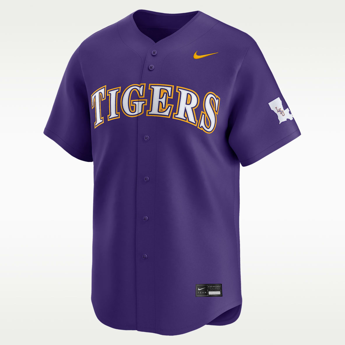LSU Wordmark Men's Nike College Limited Baseball Jersey