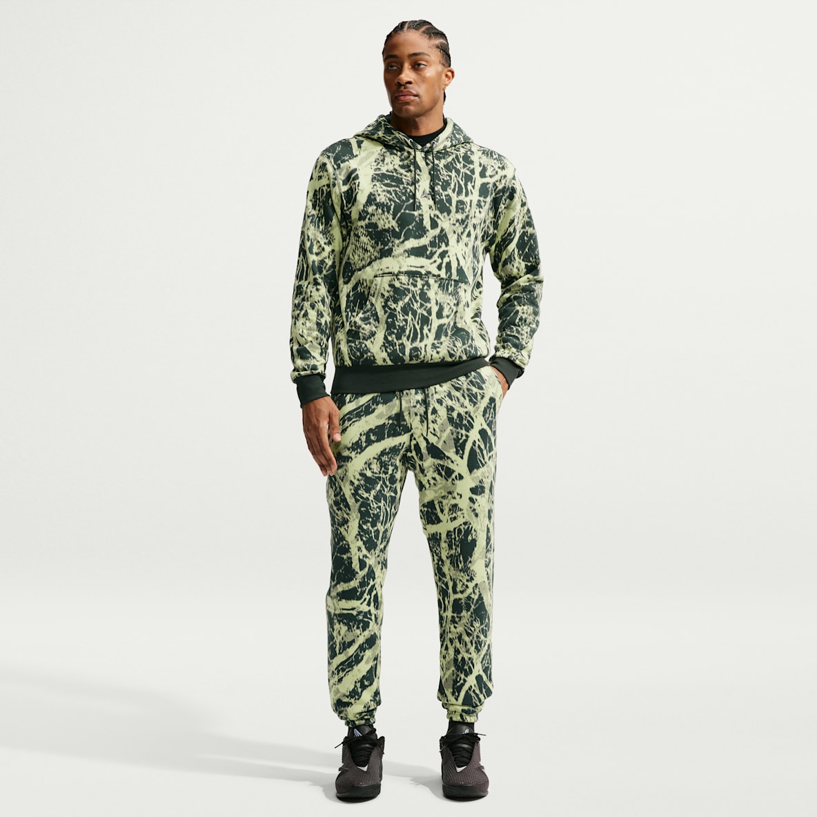 Ja Pantalon de basket resserré aux chevilles en Fleece pour homme