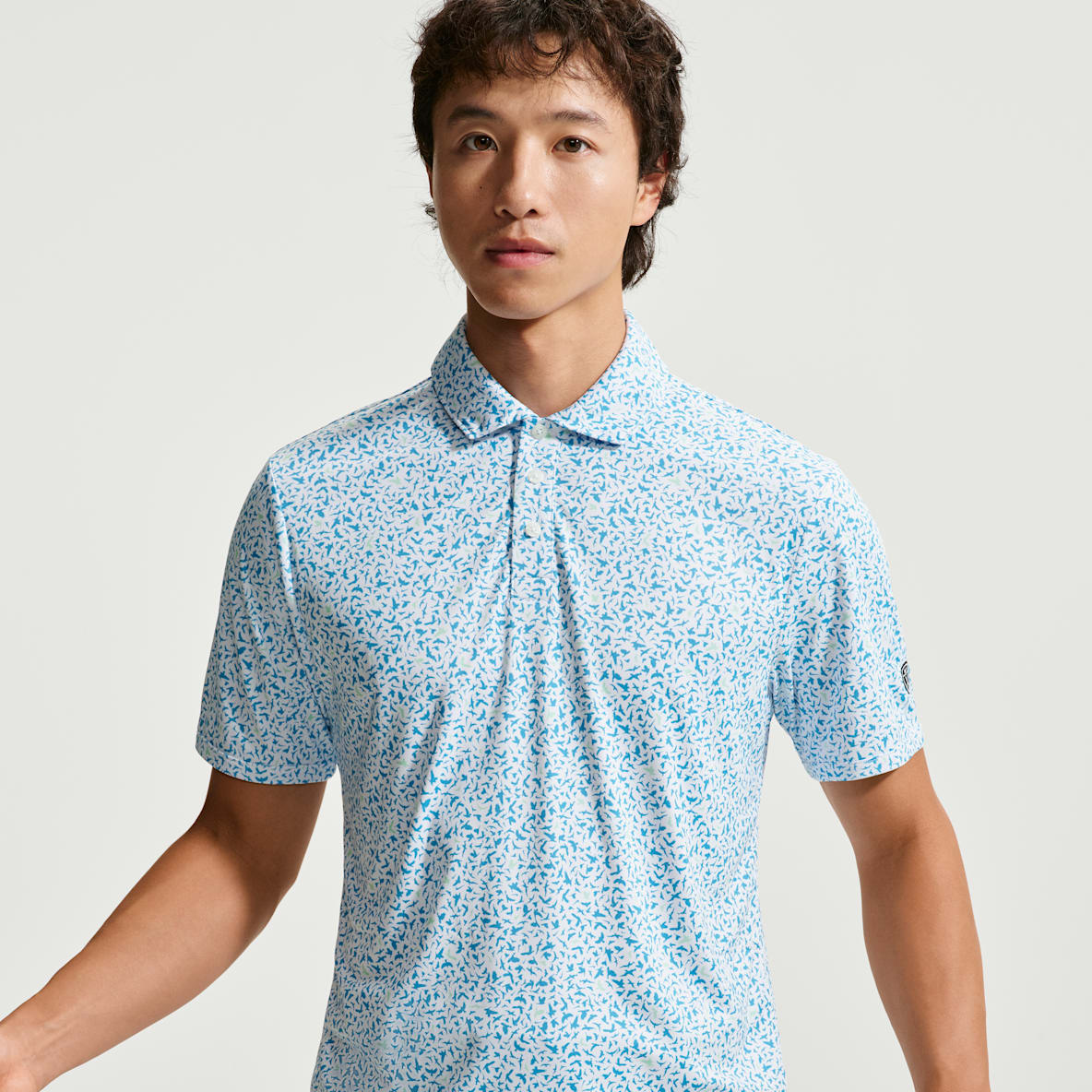 Nike Par เสื้อโปโลกอล์ฟผู้ชาย Dri-FIT Microprint Birds